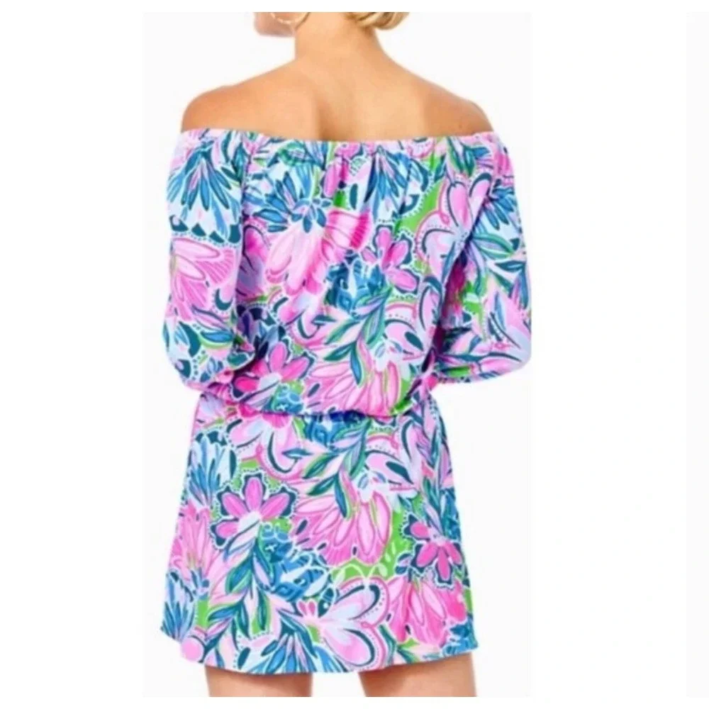 Lilly Pulitzer Lana Skort Romper Gecko Green Tiger Sunrise sz M